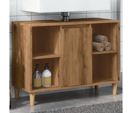 Mueble de baño madera de ingeniería roble artisian 80x33x60 cm