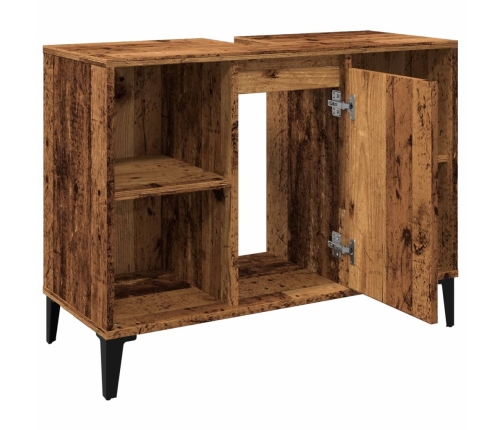 Mueble de lavabo madera ingeniería envejecida 80x33x60 cm