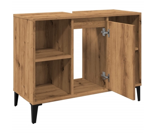 Mueble de lavabo madera ingeniería roble artisan 80x33x60 cm