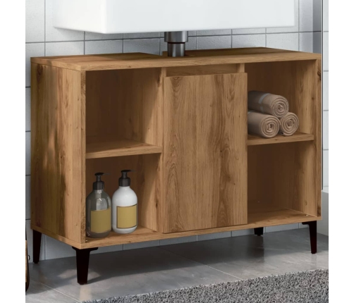 Mueble de lavabo madera ingeniería roble artisan 80x33x60 cm