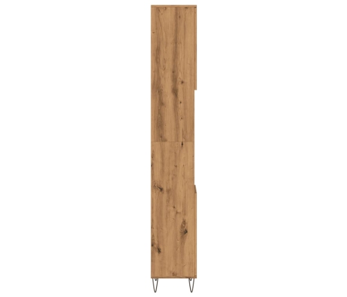 Armario de baño madera contrachapada roble artisan 30x30x190 cm