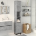 Armario de baño madera contrachapada gris hormigón 30x30x190 cm