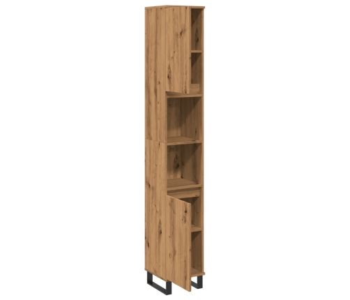 Armario de baño madera contrachapada roble artisan 30x30x190 cm