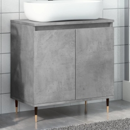 Armario de baño madera de ingeniería gris hormigón 58x33x60 cm