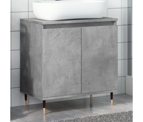 Armario de baño madera de ingeniería gris hormigón 58x33x60 cm