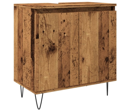 Armario de baño madera de ingeniería envejecida 58x33x60 cm
