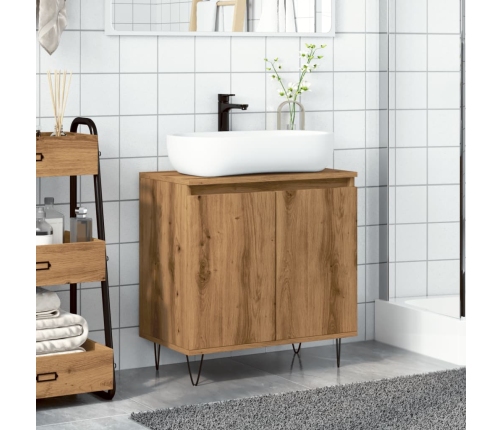 Armario de baño madera de ingeniería roble artisan 58x33x60 cm