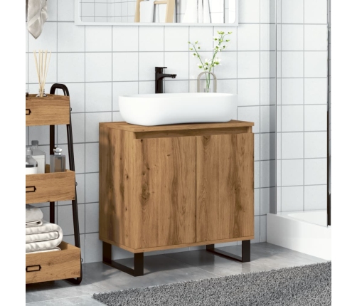 Armario de baño madera de ingeniería roble artisan 58x33x60 cm