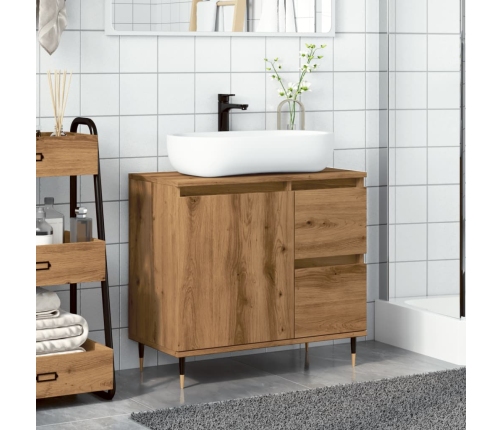 Armario de baño madera de ingeniería roble artisan 65x33x60 cm