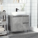 Mueble de lavabo madera ingeniería gris hormigón 65x33x60 cm