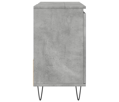 Mueble de lavabo madera ingeniería gris hormigón 65x33x60 cm