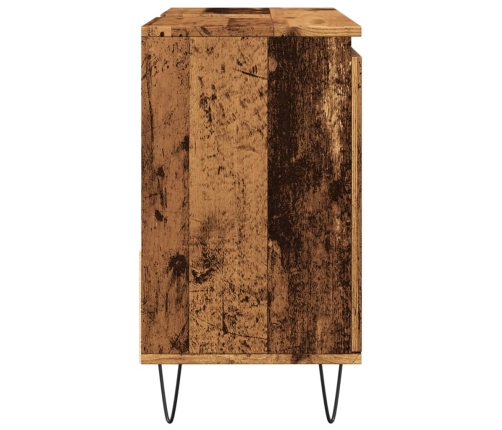 Mueble de lavabo madera de ingeniería envejecida 65x33x60 cm