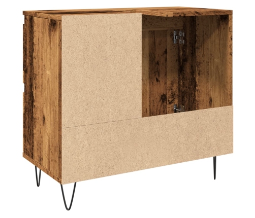 Mueble de lavabo madera de ingeniería envejecida 65x33x60 cm