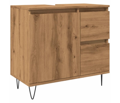 Mueble de lavabo madera de ingeniería roble artisan 65x33x60 cm