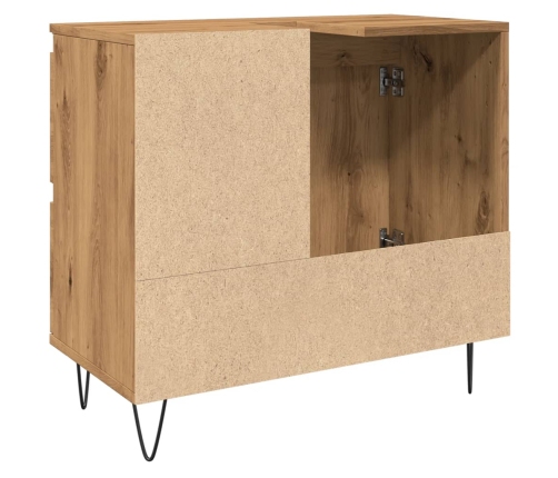 Mueble de lavabo madera de ingeniería roble artisan 65x33x60 cm