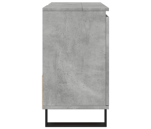 Mueble de lavabo madera ingeniería gris hormigón 65x33x60 cm