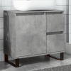 Mueble de lavabo madera ingeniería gris hormigón 65x33x60 cm