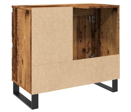 Mueble de lavabo madera de ingeniería envejecida 65x33x60 cm