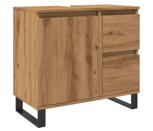 Mueble de lavabo madera de ingeniería roble artisan 65x33x60 cm