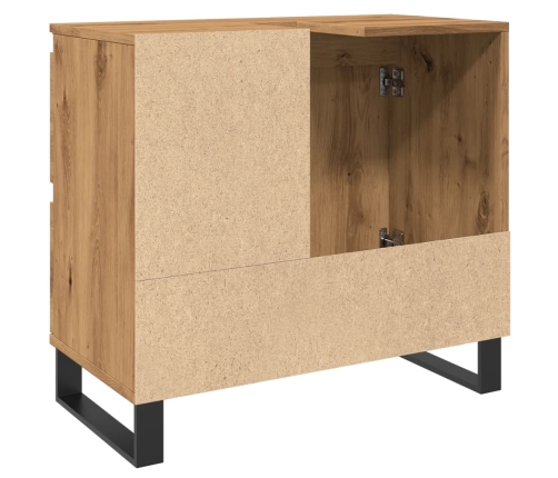 Mueble de lavabo madera de ingeniería roble artisan 65x33x60 cm