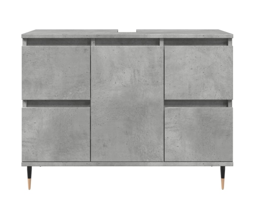 Mueble de baño madera de ingeniería gris hormigón 80x33x60 cm