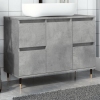 Mueble de baño madera de ingeniería gris hormigón 80x33x60 cm