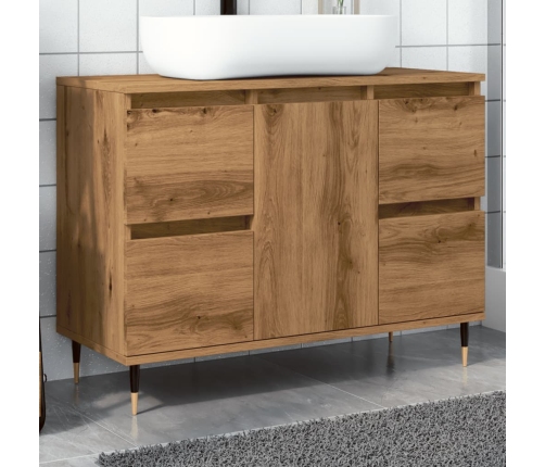 Mueble de baño madera de ingeniería roble artisan 80x33x60 cm