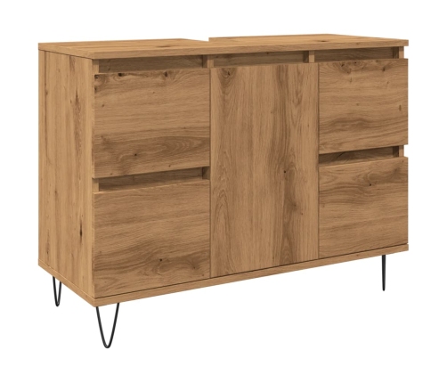 Mueble de baño madera de ingeniería roble artisan 80x33x60 cm