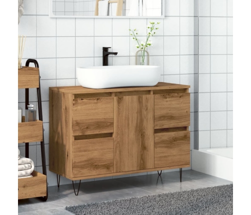 Mueble de baño madera de ingeniería roble artisan 80x33x60 cm