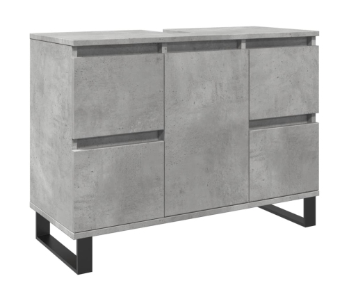 Mueble de lavabo madera de ingeniería gris hormigón 80x33x60 cm