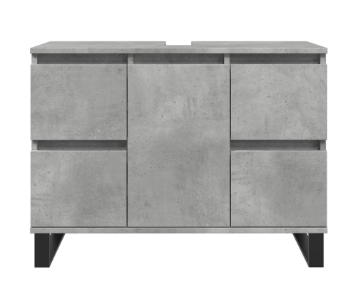 Mueble de lavabo madera de ingeniería gris hormigón 80x33x60 cm