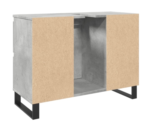 Mueble de lavabo madera de ingeniería gris hormigón 80x33x60 cm