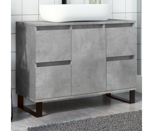 Mueble de lavabo madera de ingeniería gris hormigón 80x33x60 cm