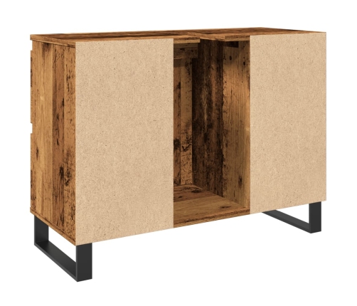 Mueble de lavabo madera de ingeniería envejecida 80x33x60 cm