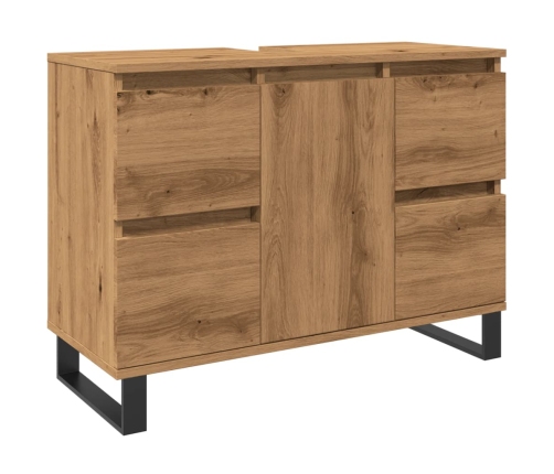 Mueble de lavabo madera de ingeniería roble artisan 80x33x60 cm