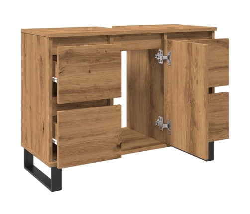 Mueble de lavabo madera de ingeniería roble artisan 80x33x60 cm