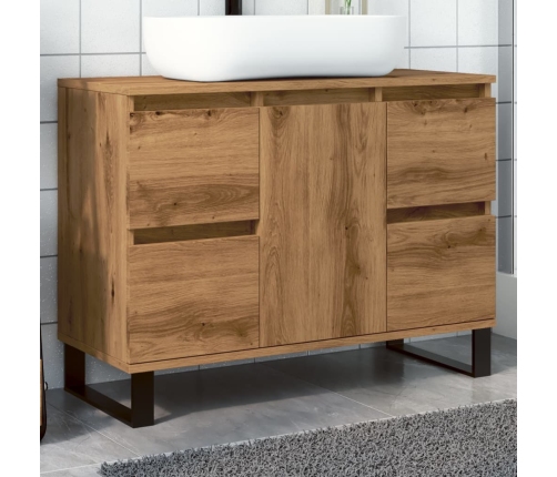 Mueble de lavabo madera de ingeniería roble artisan 80x33x60 cm