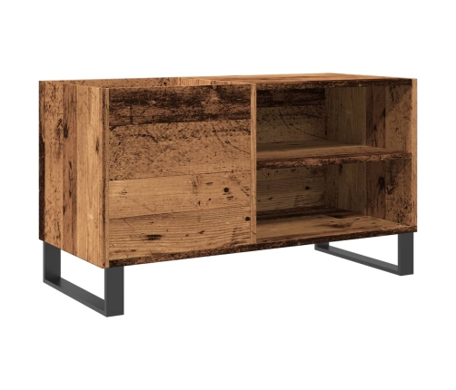 Mueble para discos madera ingeniería envejecida 84,5x38x48 cm