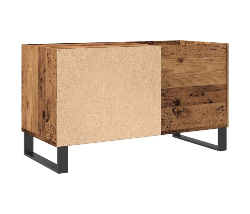 Mueble para discos madera ingeniería envejecida 84,5x38x48 cm