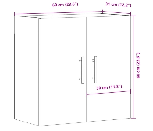 Armario pared madera ingeniería envejecida 60x31x60 cm