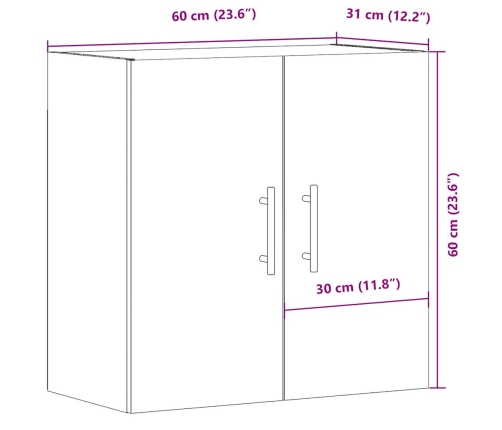 Armario de pared madera de ingeniería roble artisan 60x31x60 cm