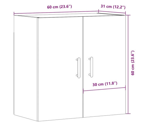 Armario de pared madera de ingeniería roble artisan 60x31x60 cm