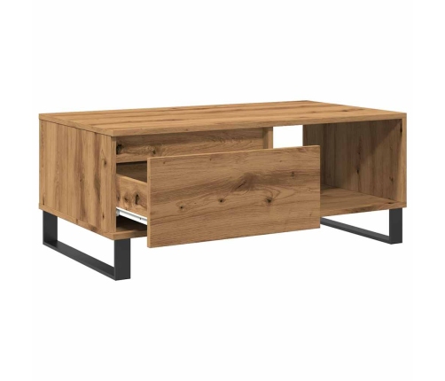 Mesa de centro madera de ingeniería roble artisan 90x50x36,5 cm