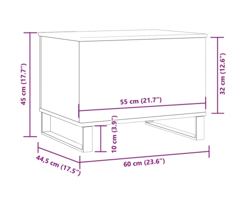 Mesa de centro madera de ingeniería roble artisan 60x44,5x45 cm