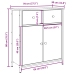 Aparador de madera de ingeniería roble artisian 70x30x80 cm