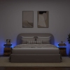 Mesitas de noche con LED 2 uds madera envejecida 35x39x55 cm