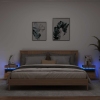 Mesitas de noche con luces LED 2 uds roble artisan 40x39x48,5cm