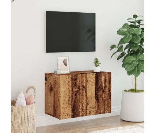 Mueble para TV de pared madera envejecida 60x30x41 cm