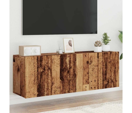 Muebles para TV de pared 2 uds madera envejecida 60x30x41 cm