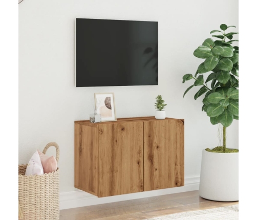 Mueble para TV de pared roble artesanal 60x30x41 cm